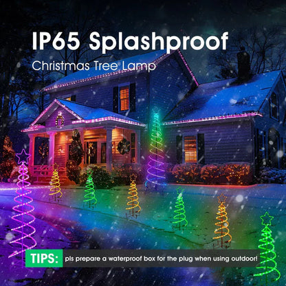 24V Dual Spiral RGB Christmas Tree Light – Sturdy Chasing Lights for Festive Decoration