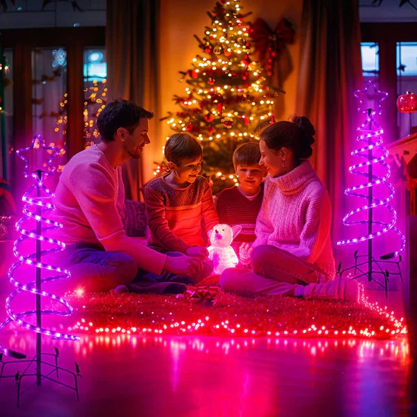 24V Dual Spiral RGB Christmas Tree Light – Sturdy Chasing Lights for Festive Decoration