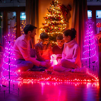 24V Dual Spiral RGB Christmas Tree Light – Sturdy Chasing Lights for Festive Decoration