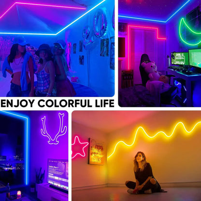 16FT 24V Smart RGBW LED Neon Rope Light, Cool and Warm White – Anti Yellowing -App and Remote Controlled