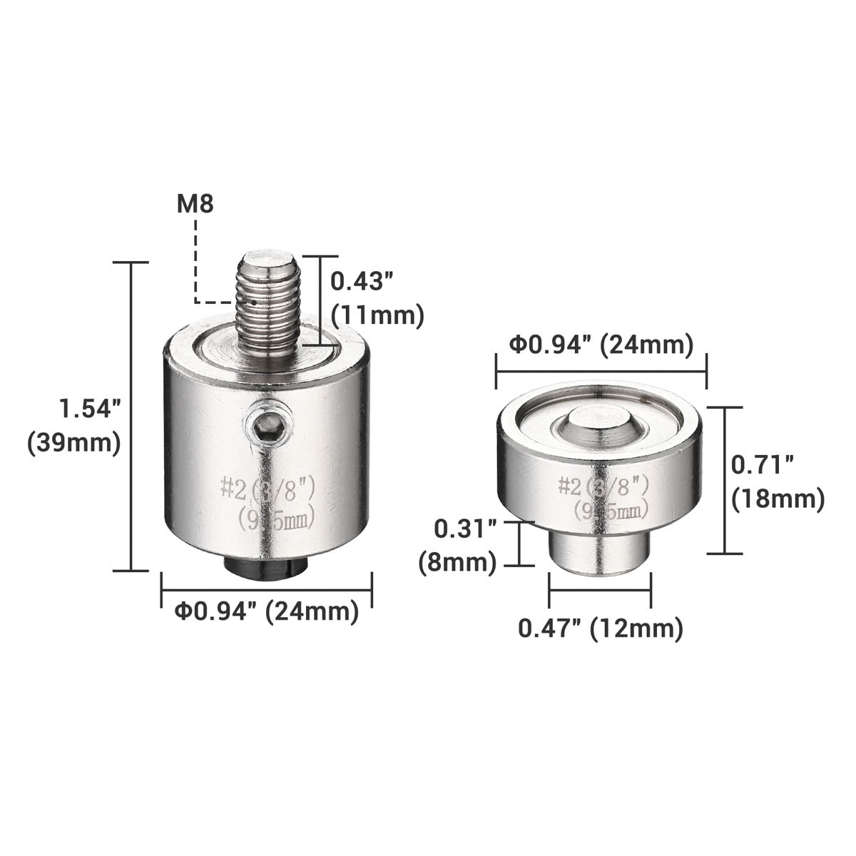 Yescom Hand Press Grommet Die Replacement - Choice of Size #0, #2, #4
