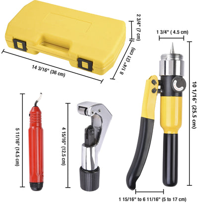 Yescom Hydraulic Tube Expander Pipe Expanding Tool 7Heads(3/8 to 1 1/8)