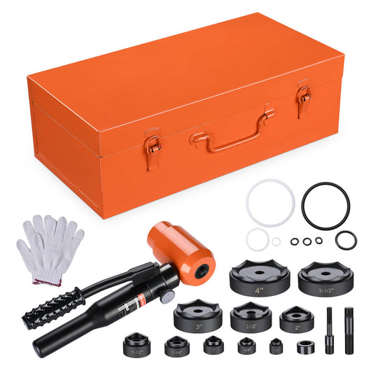 Yescom 15 Ton Hydraulic Hole Punch Heavy Duty Metal Hole Knockout 10-Die