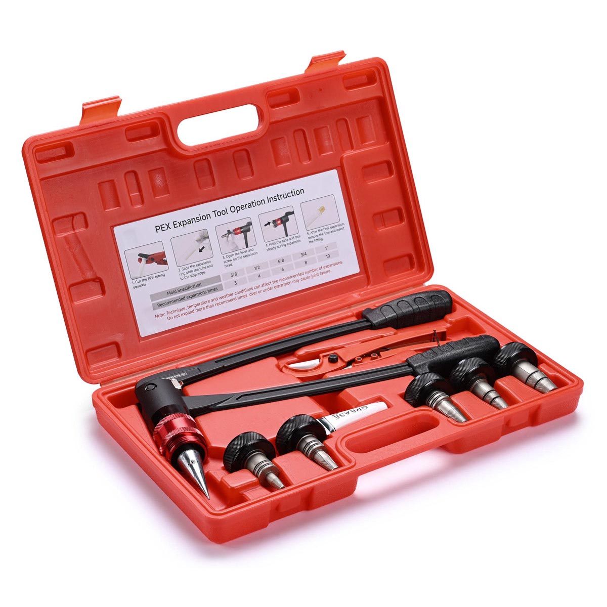 Yescom Auto Rotate PEX-A Expansion Tool with Tubing Cutter & Head