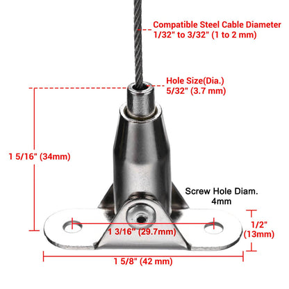 Yescom Adjustable Wire Gripper with Hinged Mount for 1-2mm Cable 20ct.