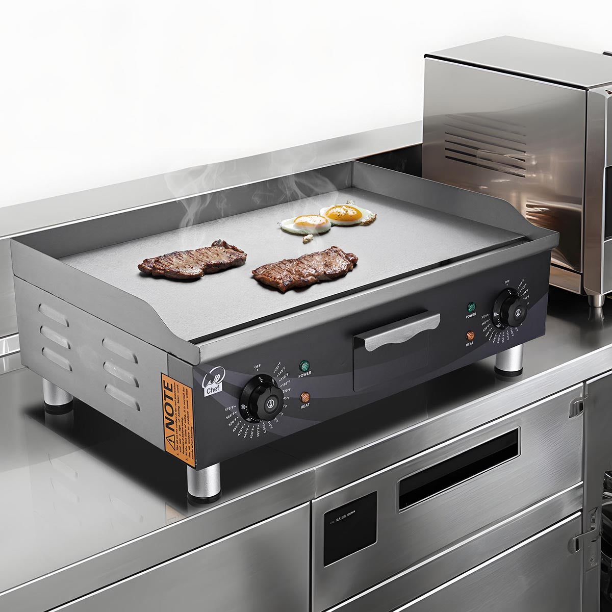 Yescom Electric Countertop Griddle Flat Grill 24in 3500W