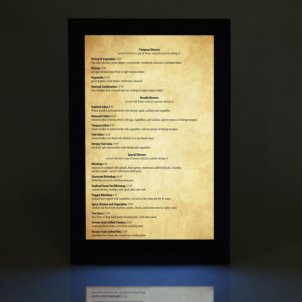 Yescom LED Back Lit Menu Holder 8.5x14in