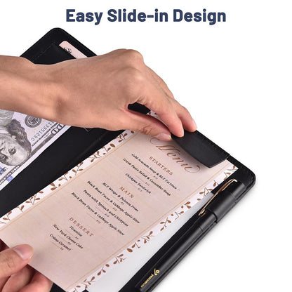 Yescom Personalized Check Presenters LED Menu Holder PU Leather 5x9in Set(5)
