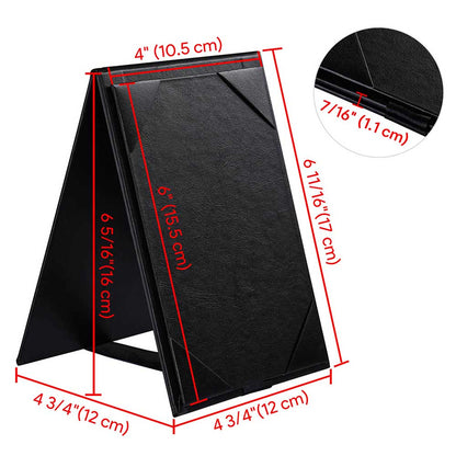 Yescom Table Tents Double Sided Cards Holder PU Leather