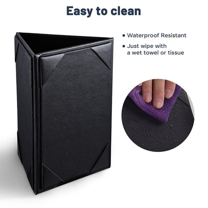 Yescom 3-Sided Table Tent Bar Cafe Cards Holder PU Leather