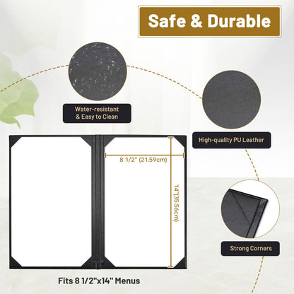 Yescom 8.5x14 PU Leather Menu Covers Set(5)