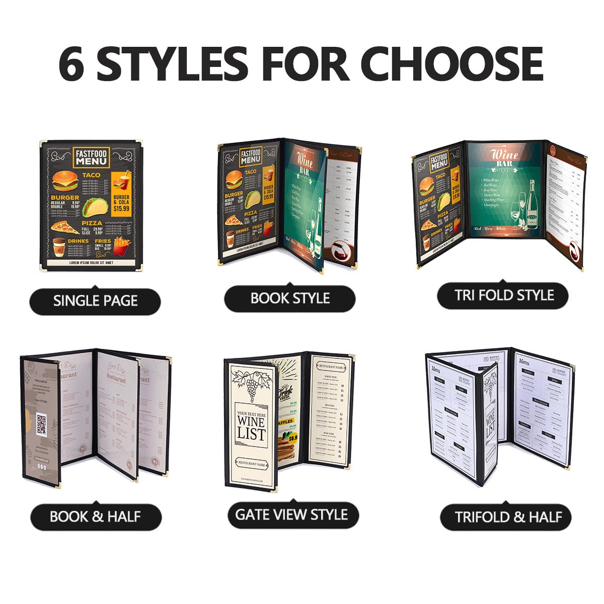 Yescom 30x Menu Covers Cafe Restaurant 8.5x14 & 4.25x14
