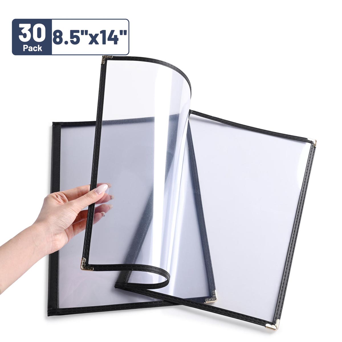 Yescom 30x Menu Covers Cafe Restaurant Black 8.5x14