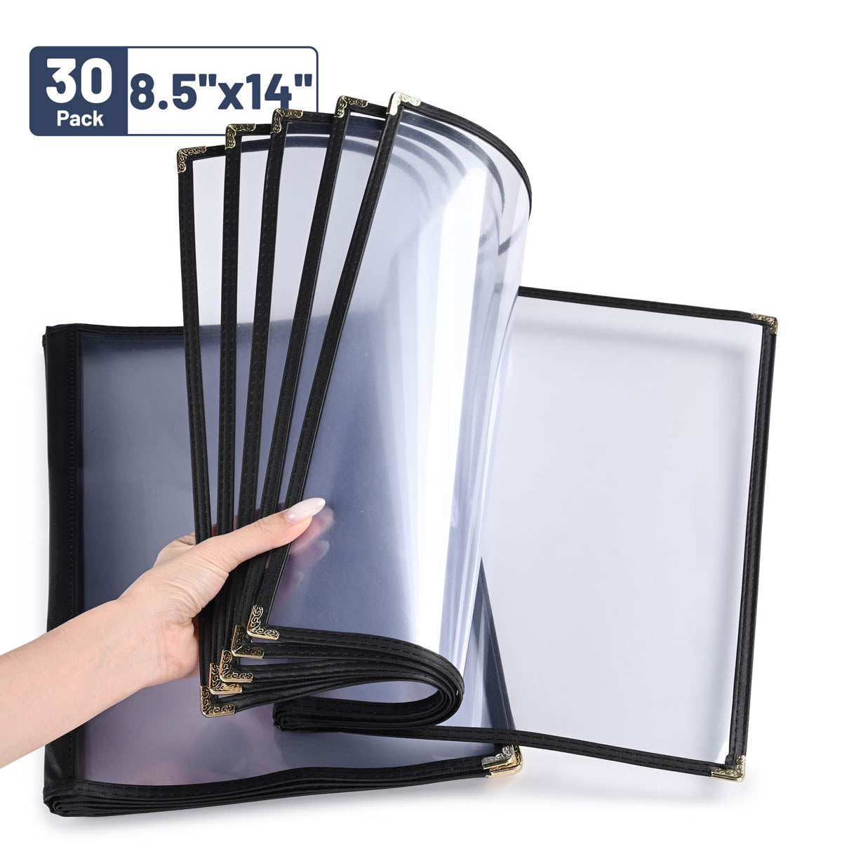 Yescom 30x Menu Covers Cafe Restaurant Black 8.5x14