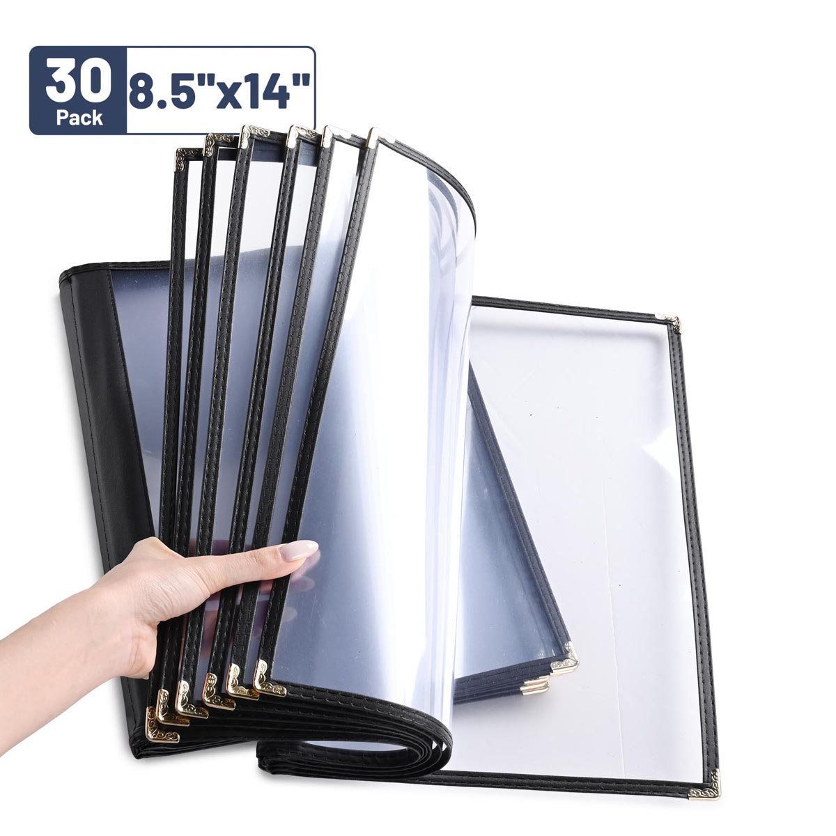 Yescom 30x Menu Covers Cafe Restaurant Black 8.5x14