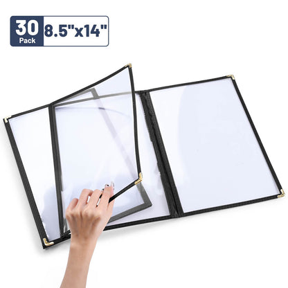 Yescom 30x Menu Covers Cafe Restaurant Black 8.5x14