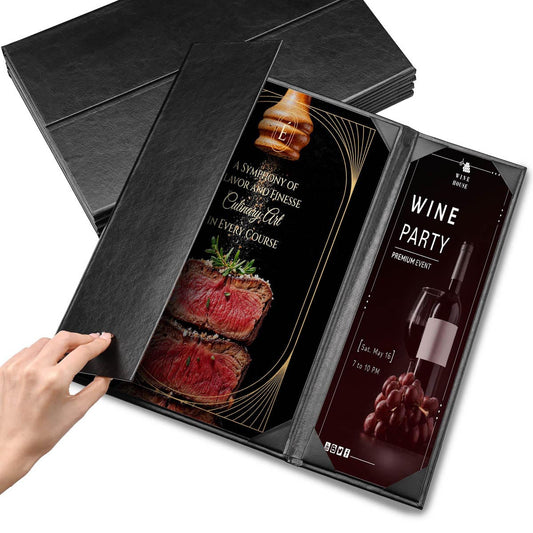 Yescom 8.5x14 PU Leather Menu Covers Set(5)
