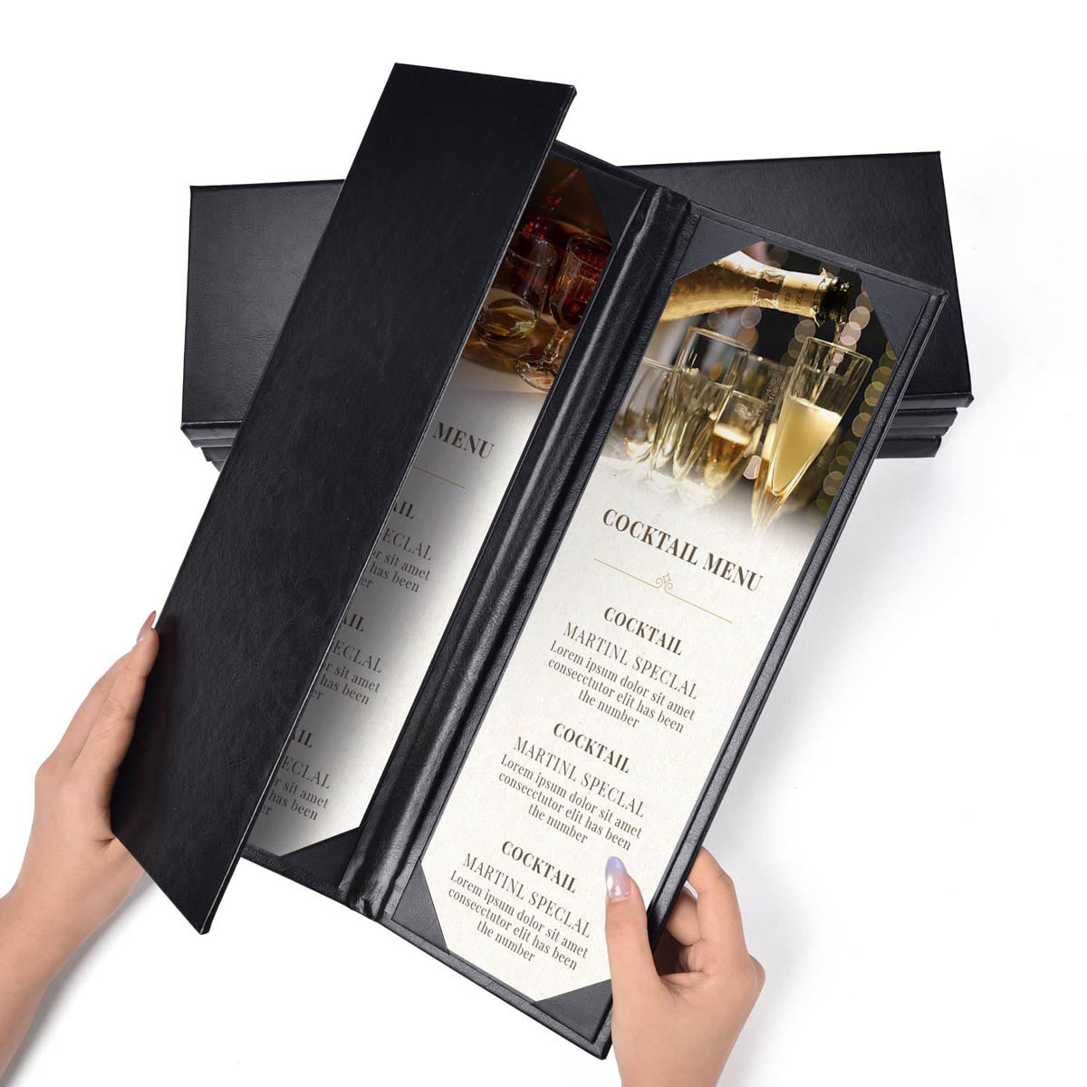 Yescom 4.25x14 PU Leather Bar Wine Menu Covers Set(5)