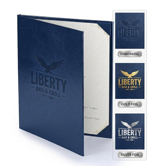 Yescom Personalized Menu Covers - 8.5x11 PU Leather Custom Printed & Color