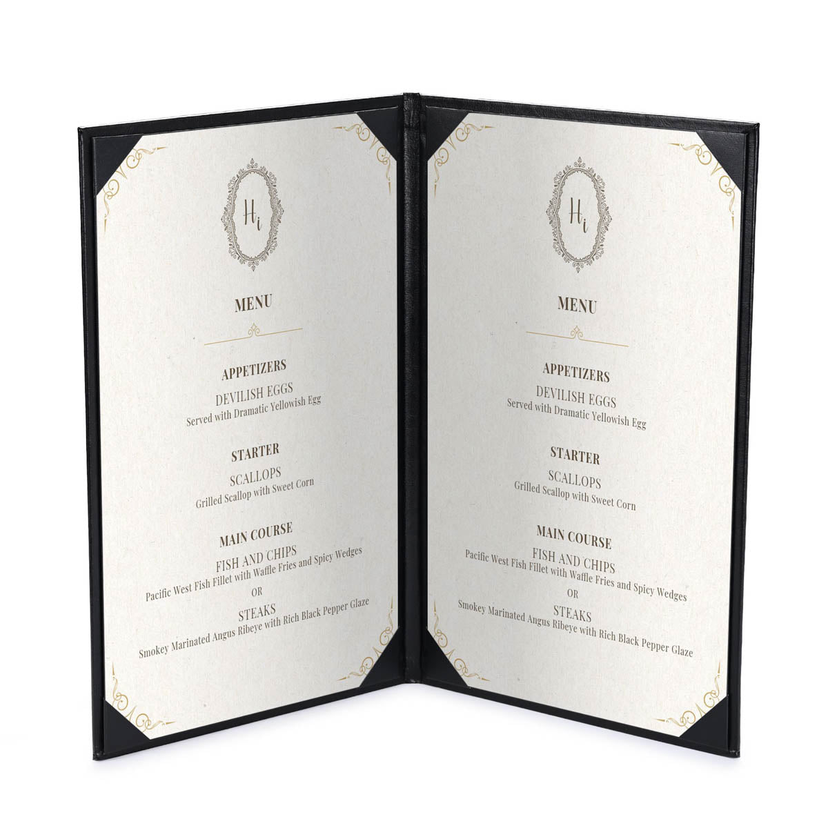 Yescom Personalized Menu Covers - 8.5x14 PU Leather Custom Printed & Color