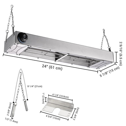 Yescom Food Warmer Overhead Heater 24 in. 900W