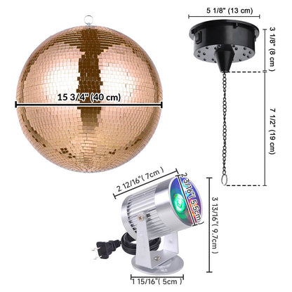 Yescom Shiny Disco Ball with Motor, RGB Light Event Party Decor