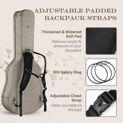 Yescom Acoustic Guitar Case (Stand & Straps Optional Add-on)