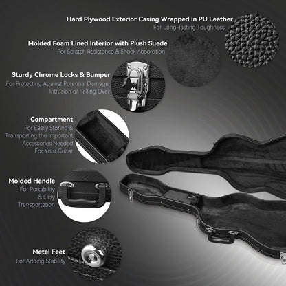 Yescom Lockable Electric Guitar Hard-Shell Case Stratocaster