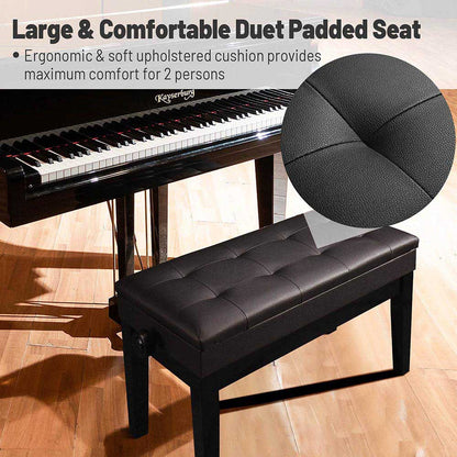 Yescom Leather Upholstered Piano Bench Seat Adjustable Height