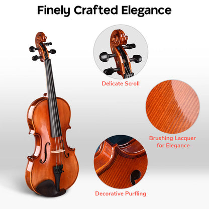 Yescom BV250 4/4 Advanced Full Size Violin w/ Bow Case Outfit Set