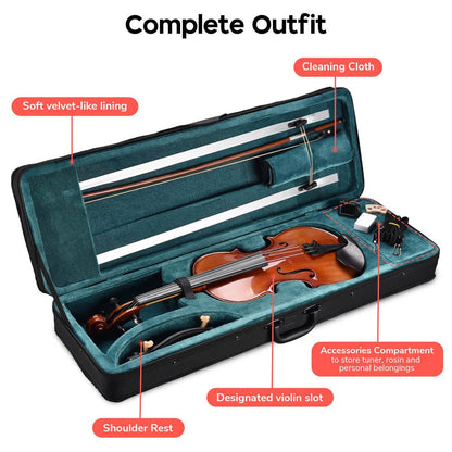 Yescom BV250 4/4 Advanced Full Size Violin w/ Bow Case Outfit Set