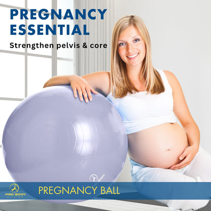 Pregnancy Ball for Maternity, Labor and Birth.  Includes Pregnancy Guide.  (Lilac)