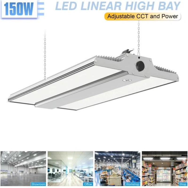 LED Linear High Bay Light, 1.2ft, 150W/120W/90W, CCT 3000K/4000K/5000K, 22,500 Lumens, 100-277 VAC
