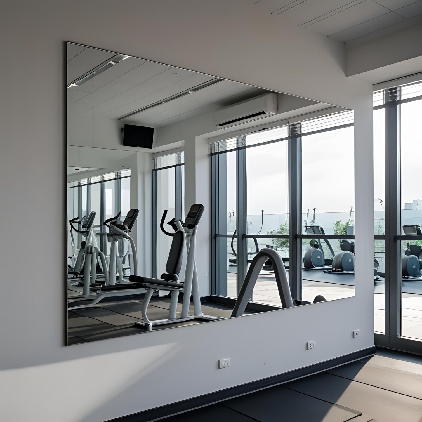 Gym Mirror - Set of 2 Pieces – Large Wall-Mounted Mirrors for Home Gym - Fitness Studio - and Commercial Use