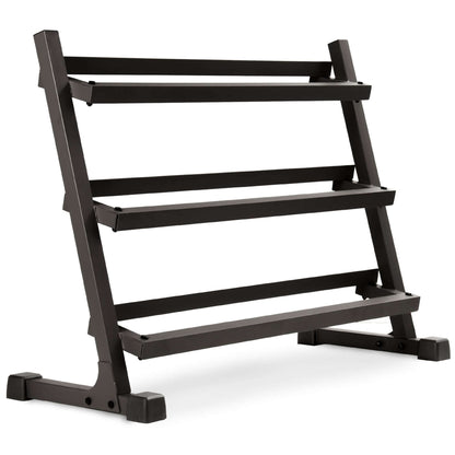 10-Pairs, 5 to 50 lbs. Hex Dumbbells Includes 3-Tier Storage Rack