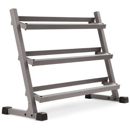 10-Pairs, 5 to 50 lbs. Hex Dumbbells Includes 3-Tier Storage Rack