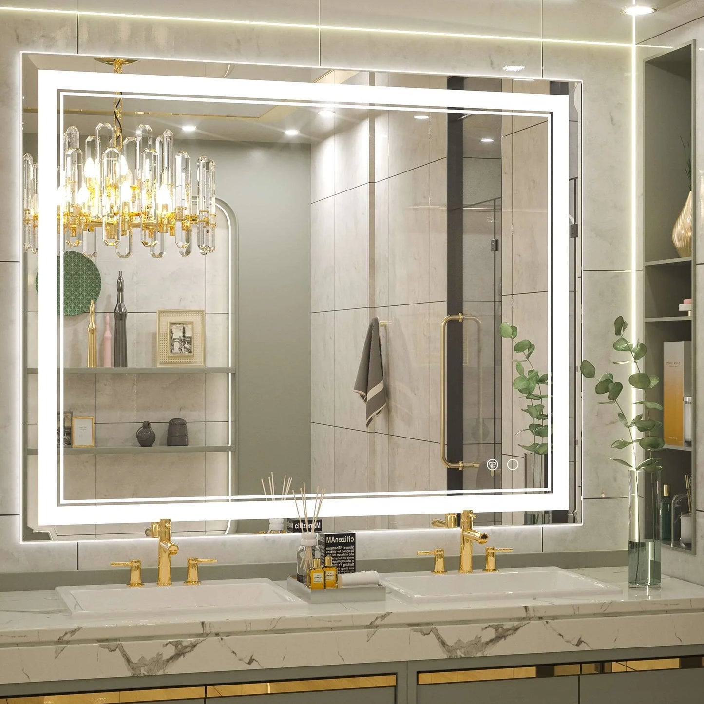 Classic Frontlit LED Bathroom Mirror – Shatterproof - Anti-Fog - Wall-Mounted Vanity Mirror with IP54 Waterproof Rating