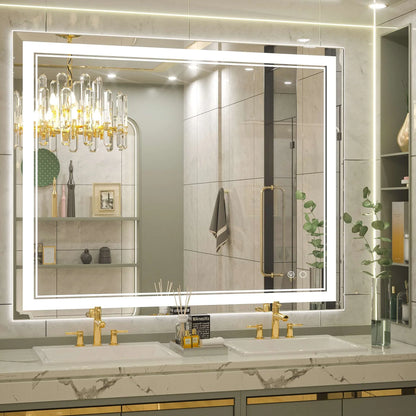 Classic Frontlit LED Bathroom Mirror – Shatterproof - Anti-Fog - Wall-Mounted Vanity Mirror with IP54 Waterproof Rating