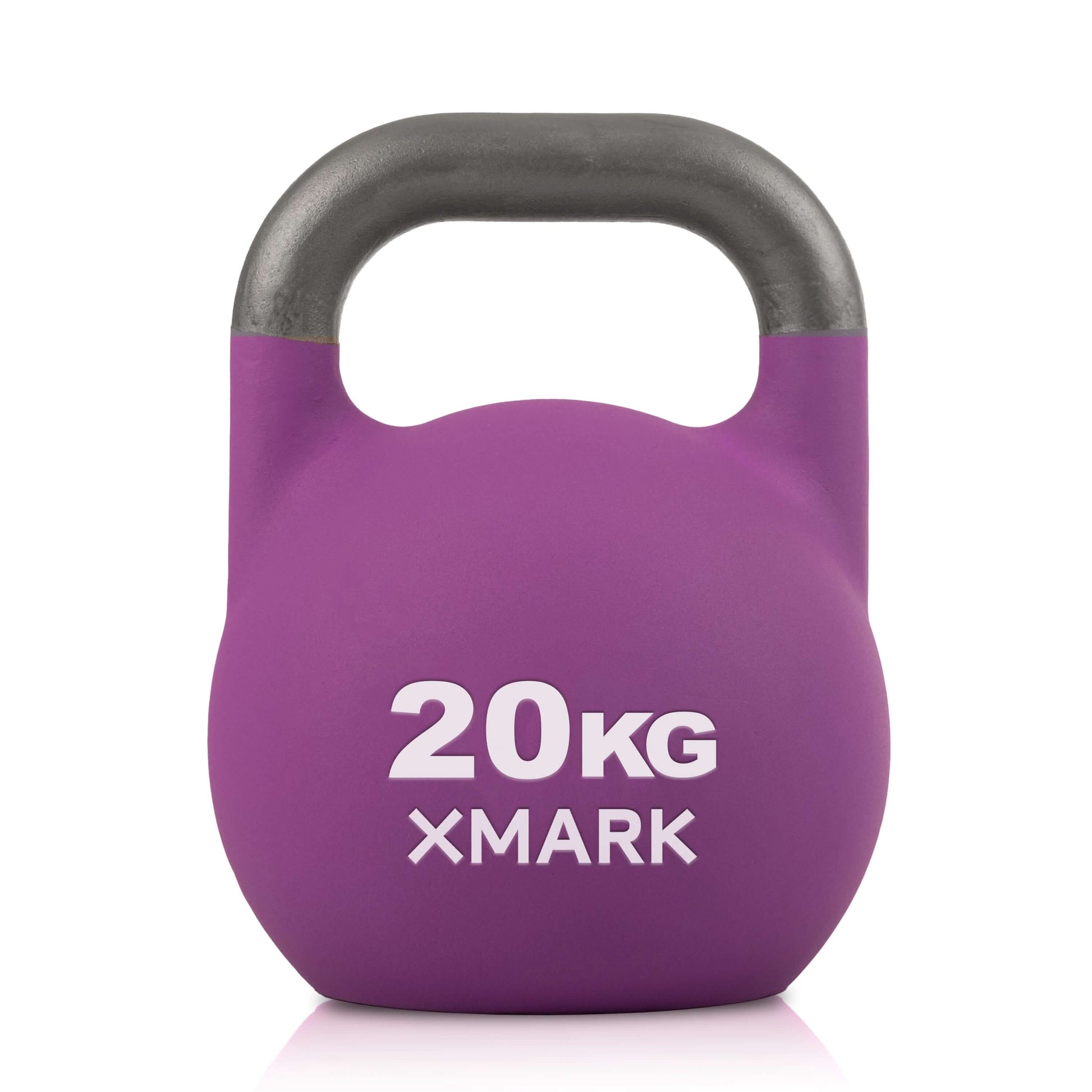 20kg purple competition kettlebell by XMark, designed for strength training and fitness enthusiasts.