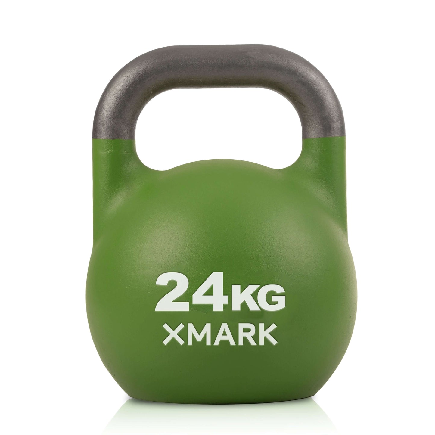 Green 24kg competition kettlebell from XMARK, ideal for enhancing strength training and fitness routines.