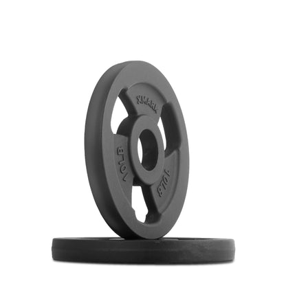 Iron Horse cast iron Olympic weight plates featuring a classic design, perfect for traditional strength training.