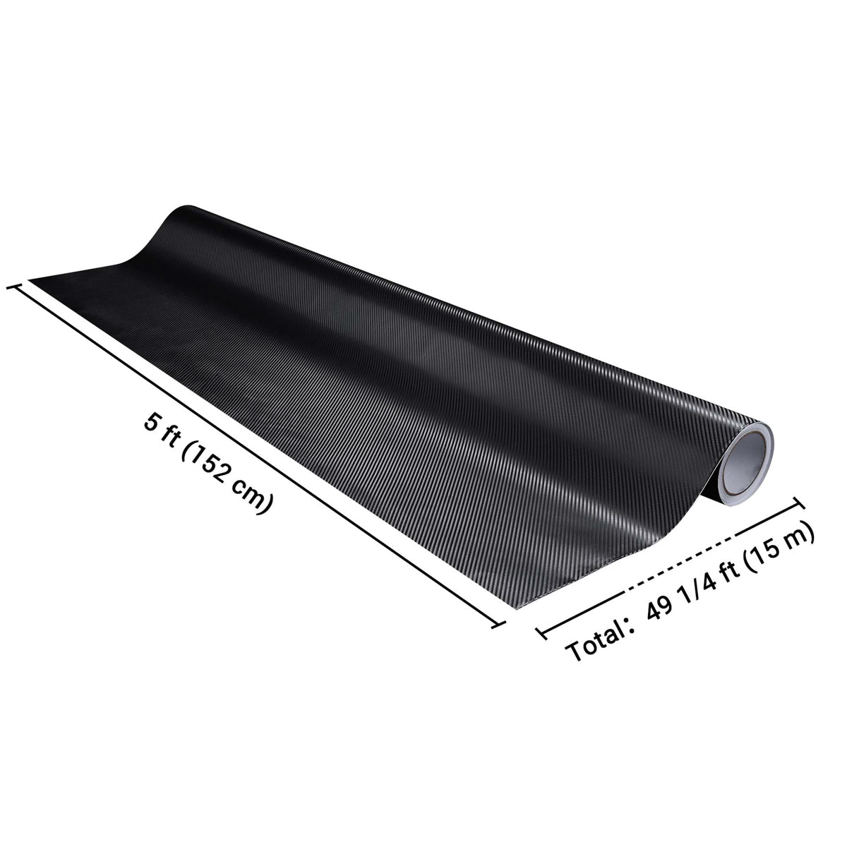 Yescom Black 3D Carbon Vinyl Wrap Roll (100', 50' Options)