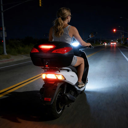 Yescom Motorcycle Trunk with Lights Quick Release Scooter Tour Pack