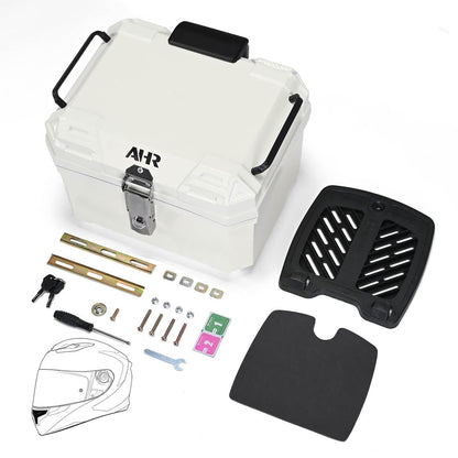 Yescom White Motorcycle Trunk Box with Backrest Scooter Tour Pack