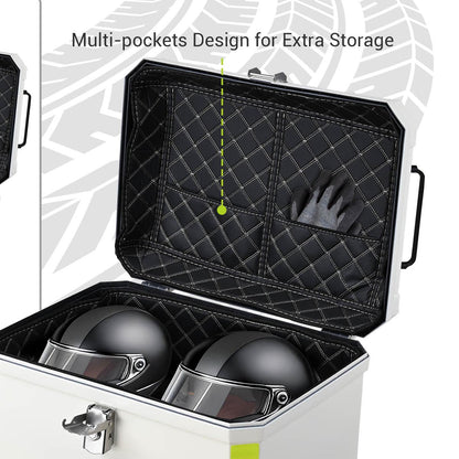 Yescom White Motorcycle Trunk Box with Backrest Scooter Tour Pack