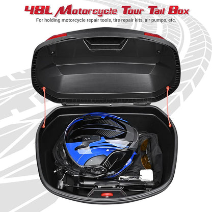 Yescom Motorcycle Scooter Trunk Tail Box Topcase Black