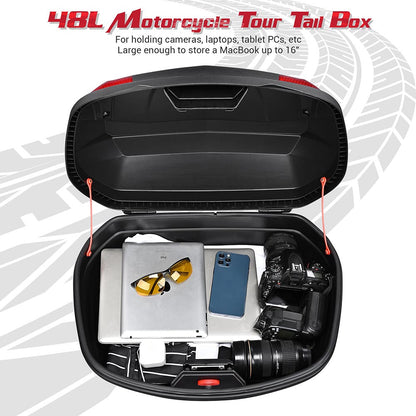 Yescom Motorcycle Scooter Trunk Tail Box Topcase Black