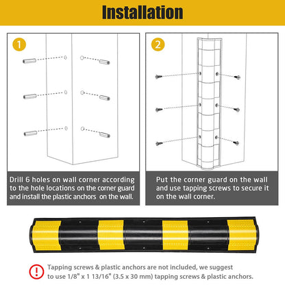 Yescom 2pcs Rubber Corner Guards for Walls Reflective 31" Round
