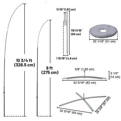 Yescom Feather Flag Pole Kit - 10 Sets, Base Type Options