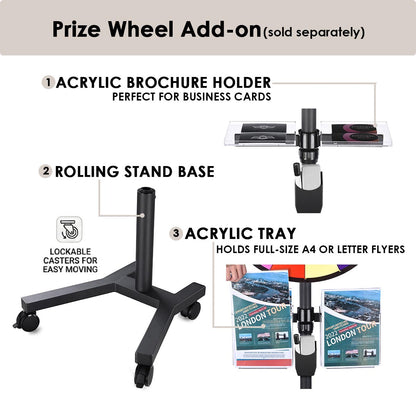 WinSpin 36" Prize Wheel Floor Stand Tabletop 18-Slot